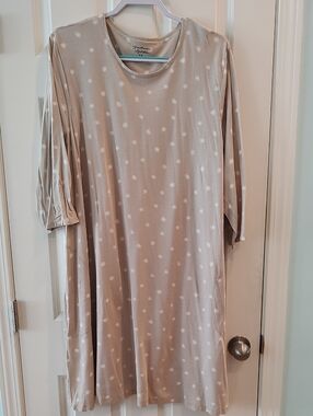 Gudrun Sjoden Beige Tunic with White Dot Pattern